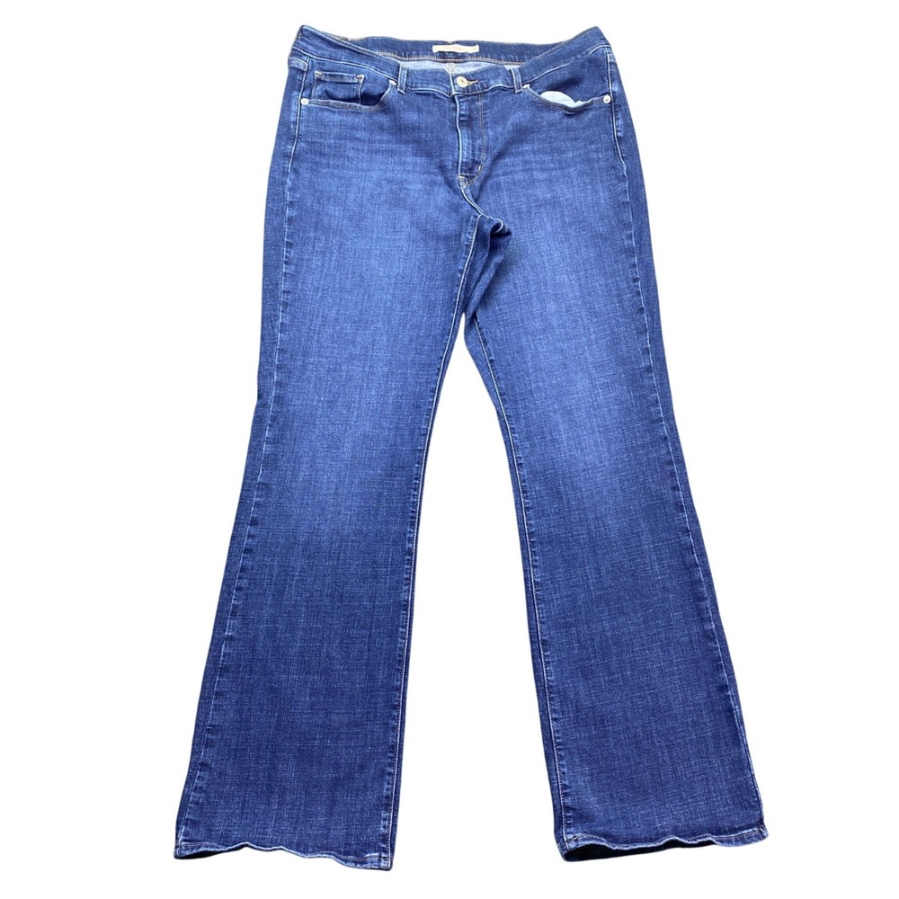 Levis Classic Bootcut Jeans Womens 14M Dark Wash Blue Stretch Grunge Western